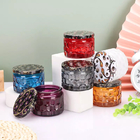 Mosaic Honeycomb Embossed Empty Glass Candle Jars 4OZ 120ML Candle Container For Wedding Party