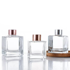 Different Sizes 50ml 100ml 200ml Empty Square Reed Diffuser Glass Bottles With Cork