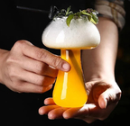Mushroom Shape Beverage Cocktail Glass Bottle Transparent 285ml For Bar Store
