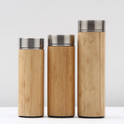 Tumbler Coffee Stainless Steel Double Wall Bamboo Travel Mug 450ml With Bamboo Lid