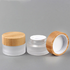 5 To 15ml Cosmetic Frosted Glass Jar With Wooden Cap