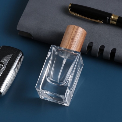 OEM 8.7cm 30ml Crystal Glass Bottles Cosmetic Perfume Shockproof Decal Surface