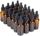 Graduated Scale Amber Glass Cosmetic Containers 0.7oz 30ml Dropper Bottles With Pipette