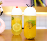 Soda Can Screw Tops 350ml Plastic Milk Bottle Cute Antler Screw Cap Color Coating