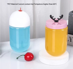 Soda Can Screw Tops 350ml Plastic Milk Bottle Cute Antler Screw Cap Color Coating