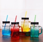 ISO Red Blue Colored Mason Jars With Handles 12.3in 4.7pounds Regular Mouth