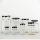 380ml 250ml Transparent Glass Jars HD Crystal Square Glass Honey Jar