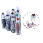10ml Glass Roll On With Gemstone Essential Oil Roller Bottle With Bamboo Cap
