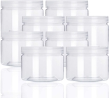Round Plastic Jars With Lids Cosmetic Cream Lotion Liquid Slime Butter