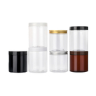 Amber Clear PET Plastic Storage Jars With Aluminum Plastic Screw Cap