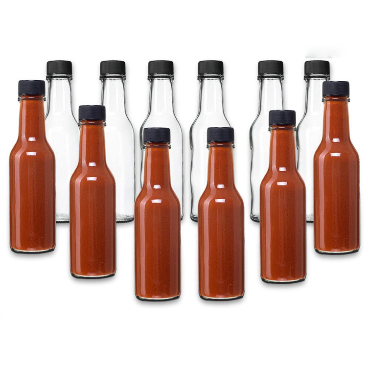 Hot Sauce Empty Amber Glass Storage Bottles 150ml Antitear QZH