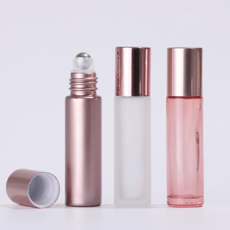 5ml Glass Cosmetic Containers Rose Gold Roller Bottles Hot Stamping