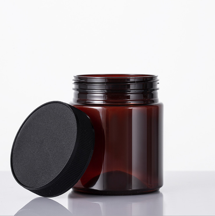 4 Oz Amber PET Plastic Jars BPA Free With Pressure Sensitive Gasket