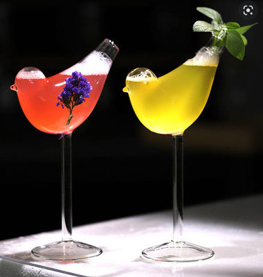 Good price Unique Transparent Bird Shape Juice Beverage Cocktail Glass Bottle 201-300ml For Bar Store online