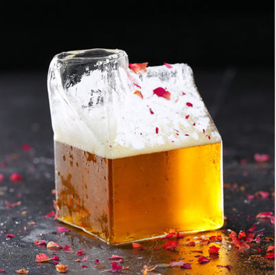 Good price 350ml Special Coffee Pot Milk Box Bottle Transparent For Bar Cocktail Glass Bottle online