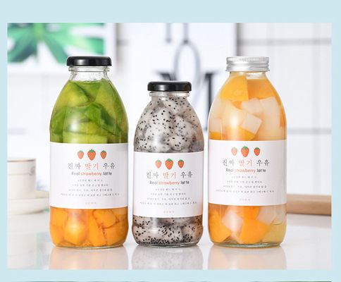 Good price Round Glass Beverage Bottle 300ml 350ml 500ml Yoghurt Milkshake Milk With Label online