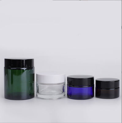 Good price 5g 10g 15g 20g 30g 50g 100g Black Clear Amber Purple Glass Cream Jar With Plastic Cap online