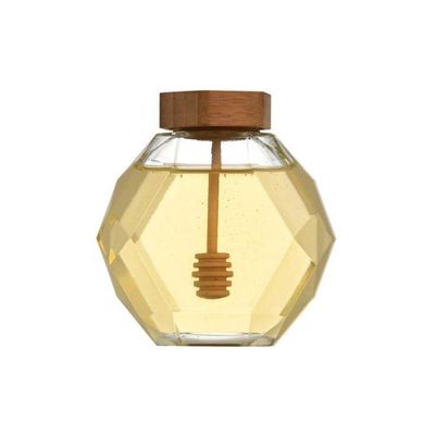 Good price 500g Honey Bottle Honey Glass Storage Bottles Wooden Lids online
