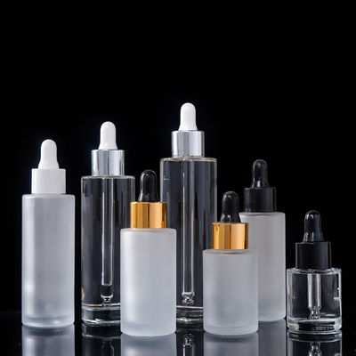 Good price 37*92mm Empty Pipette Glass Cosmetic Serum Dropper Bottle 10ml Flat Shoulder online