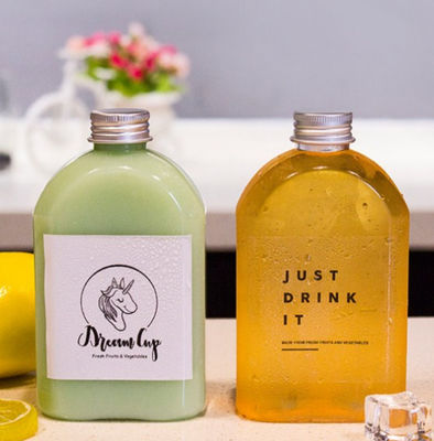 Good price Transparent Flat Rectangular Water Bottle Cold Brew 50ml To 500ml PETG online