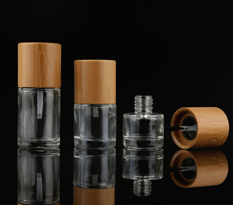 Good price High Quality Nail Polish Bottle Bamboo Cap Glass Cosmetic Containers online