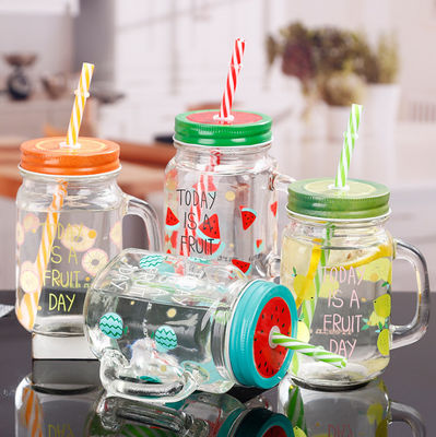 Good price 16Oz 8 Oz Wide Mouth Mason Jars Pint Straw Glass Bottle Crackproof online