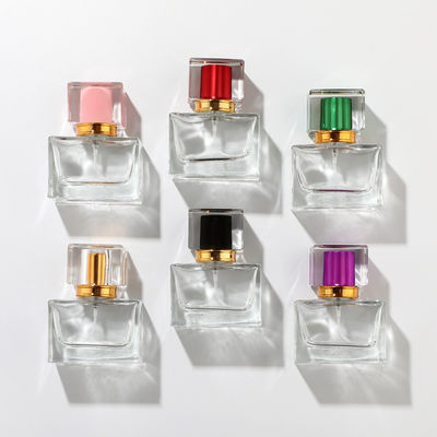 Good price Anodized Pump 30ml Perfume Glass Bottle SGS Square Luxury Cosmetic Containers online