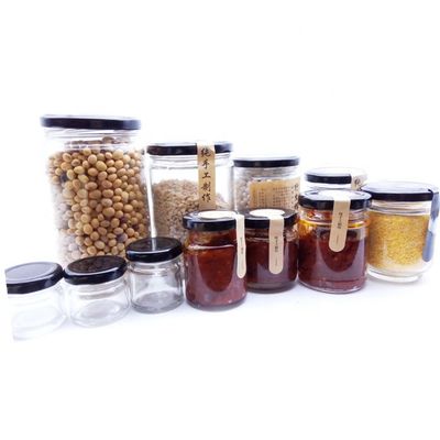 Good price Eco 25ml 50ml Jam Glass Preserve Jars Clear Glass Canisters With Black Lids online