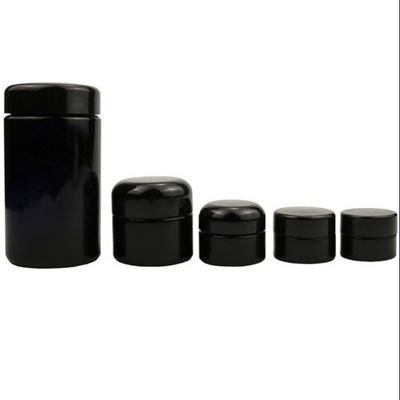 Good price Leakproof Glass Black Cosmetic Jars 8.8oz 35oz online