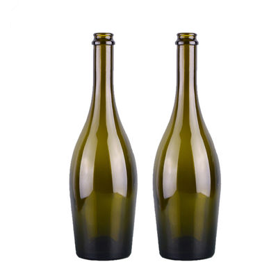 Good price Champagne Shaped Glass Wine Bottle Empty Antique Green Wine Packaging 750ml online